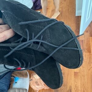 Mango Dark Suede Ankle Booties